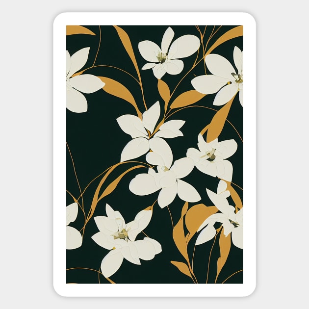 Beautiful Stylized White Flowers, for all those who love nature #212 Sticker by Endless-Designs